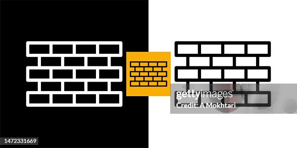 Brick wall icon. Brick wall icon.