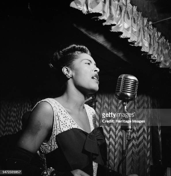 Portrait of Billie Holiday, Downbeat, New York, N.Y., ca. Feb. 1947. Creator: William Paul Gottlieb.