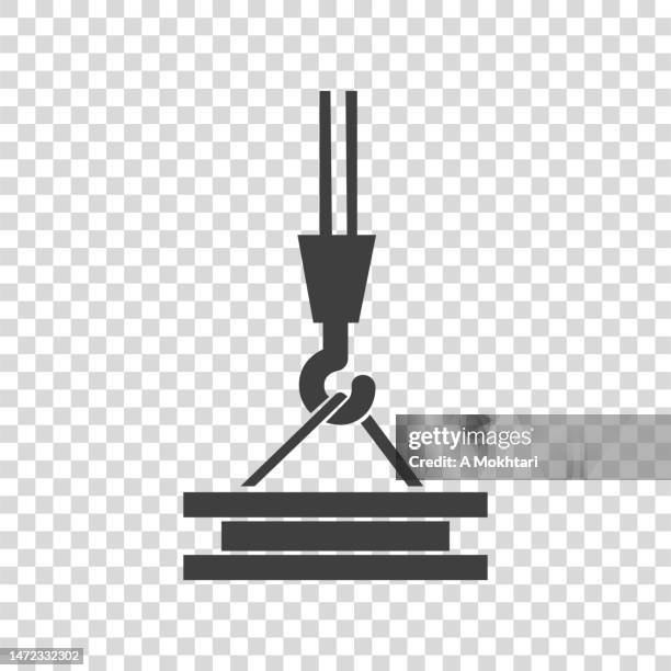 construction site icon on transparent background. - skyscraper builder stock illustrations