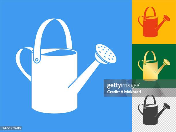 watering can icon set. - watering can stock illustrations