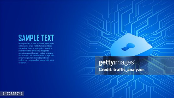 Technical isometric background - shield Technical isometric background - shield