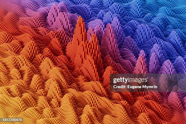 digitally generated image of isometric data chart - cloud digital stock-fotos und bilder