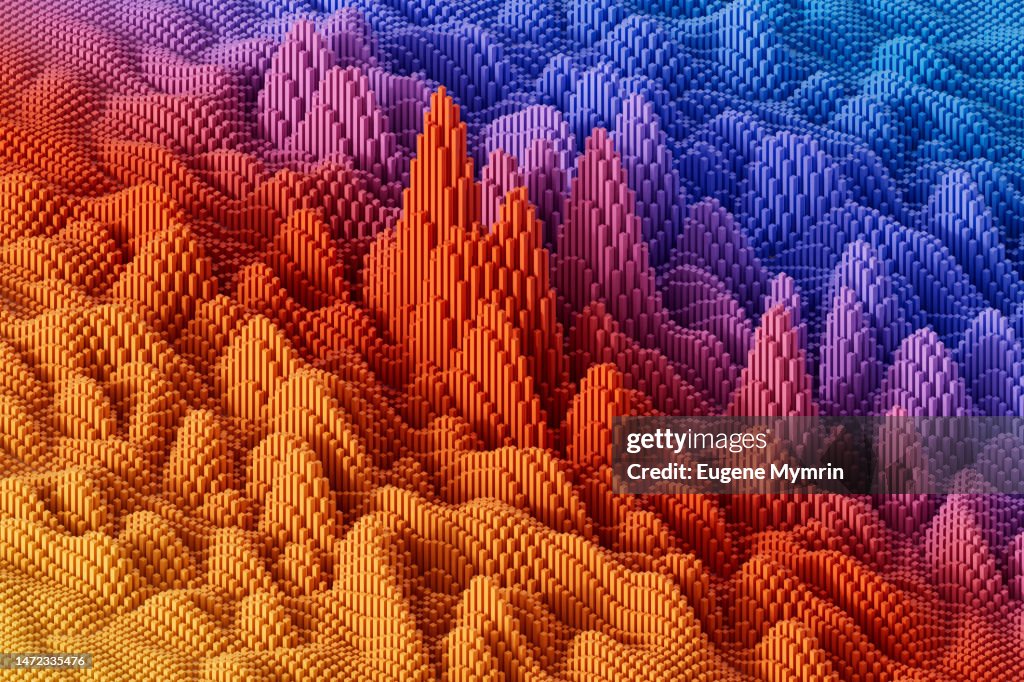 Digitally generated image of isometric data chart