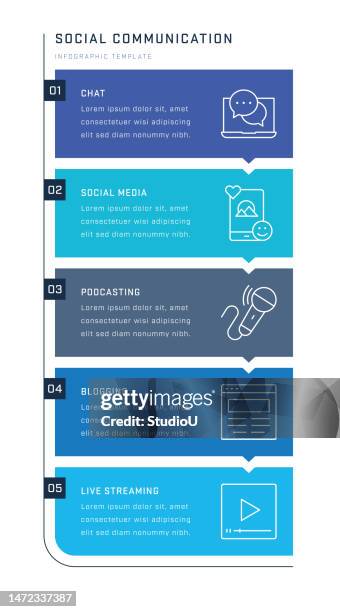 social communication vertical infographic design - application programming interface stock illustrations