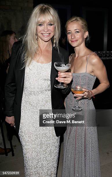Jo Wood and Leah Wood attend the 'Britain Creates 2012: Fashion & Art Collusion' VIP Gala drinks reception, in association with the British Fashion...