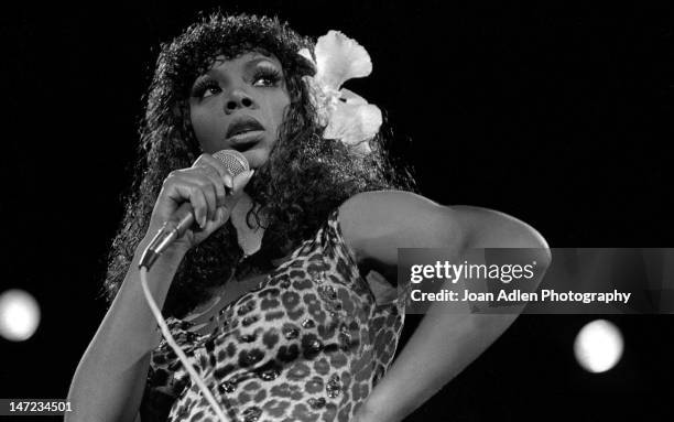 Donna Summer in concert at the Universal Amphitheatre On August 10, 1979 in Los Angles, California.