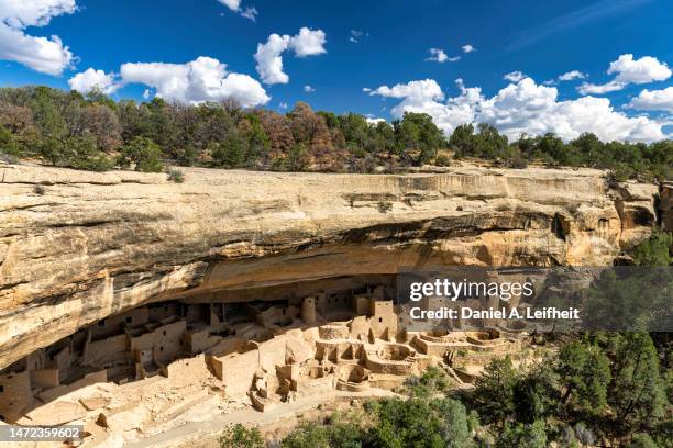 cliff palace at mesa verde national park - pueblo stock pictures, royalty-free photos & images