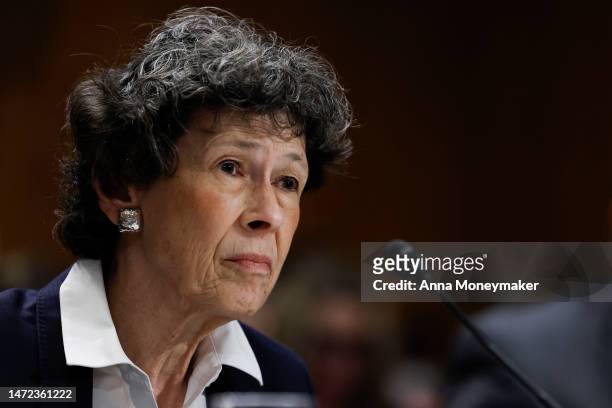 Debra Shore, Regional Administrator at the U.S. Environmental Protection Agency, speaks during a hearing with the Senate Environment and Public Works...
