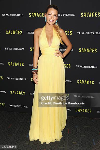 Actress Blake Lively attends the "Savages" New York premiere at SVA Theater on June 27, 2012 in New York City.
