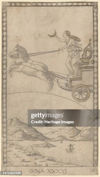 Luna , c. 1465. Creator: Master of the E-Series Tarocchi.