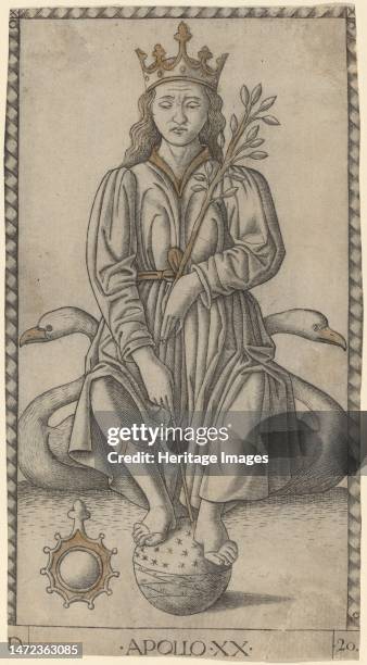 Apollo, c. 1465. Creator: Master of the E-Series Tarocchi.