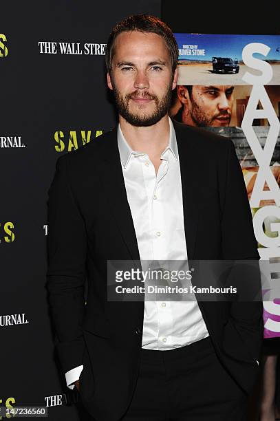 Actor Taylor Kitsch attends the "Savages" New York premiere at SVA Theater on June 27, 2012 in New York City.
