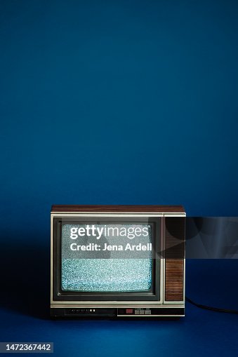Vintage TV 1980s TV Static on Television Set, Vintage Television 1980s Media Concept Vintage TV 1980s TV Static on Television Set, Vintage Television 1980s Media Concept