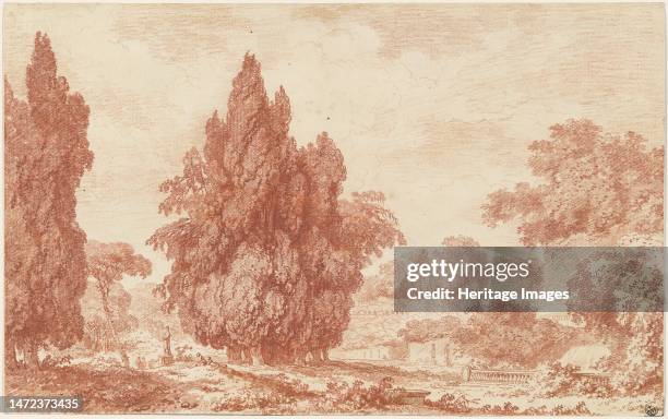 Stand of Cypresses in an Italian Park, c. 1760. Creator: Jean-Honore Fragonard.