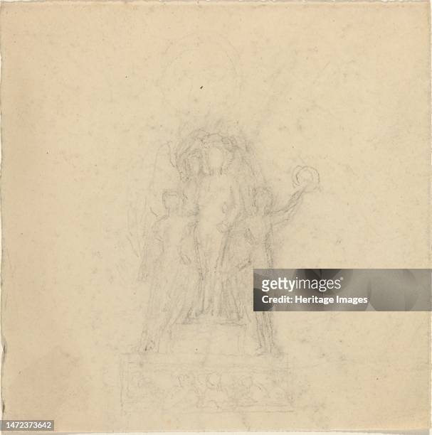 Studies for a Monument with the Crowning of a Figure [recto and verso]. Creator: John Flaxman.