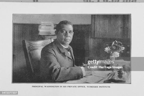 Principal Washington in his private office, Tuskegee Institute, 1923. Creator: Unknown.
