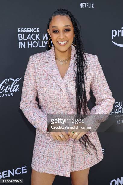 Tia Mowry-Hardrict attends the 2023 ESSENCE Black Women In Hollywood Awards at Fairmont Century Plaza on March 09, 2023 in Los Angeles, California.