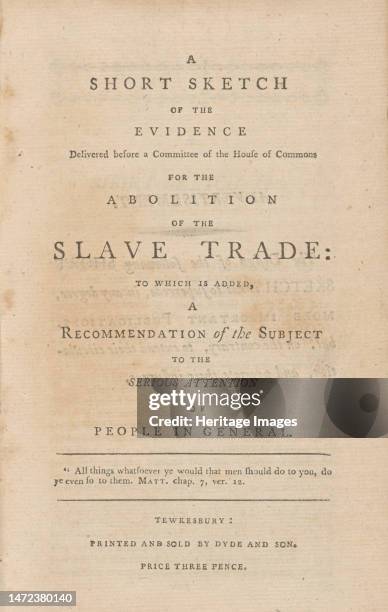 Short sketch of the evidence delivered before a Committee of the House of Commons: for the abolition of the slave trade; to which is added a...