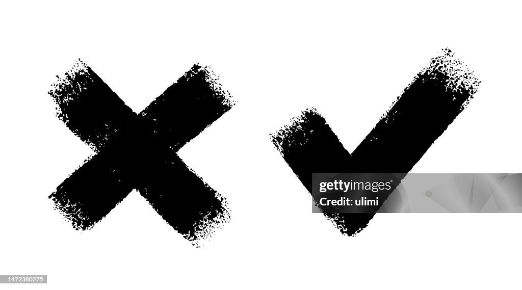 Cross Sign Normal Check Mark And Cross Signs High-Res Vector Graphic - Getty Images