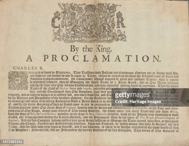 'By the King [Charles II]. A Proclamation'..., 1674. 'Whereas it is found by experience, that traffique with infidels and barbarous nations not in...