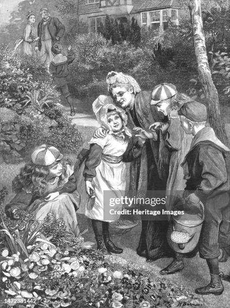 ''Grandmothers Visit to "The Childrens Garden" ', 1890. From "The Graphic. An Illustrated Weekly Newspaper", Volume 42. July to December, 1890....