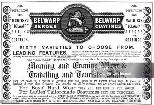 '' Maddocks "Belwarp" Serges and Coatings', 1890. From "The Graphic. An Illustrated Weekly Newspaper", Volume 42. July to December, 1890. Creator:...