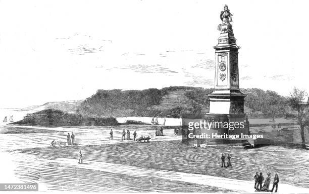 ''The National Armada Tercentenary Commemoration Memorial at Plymouth; The Armada Memorial Statue -- Showing its Position on the Hoe', 1890. From...