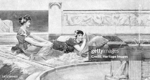 ''Pictures of the Year - IX. "Love in Idleness", after L Alma Tadema, RA, 1891. From "The Graphic. An Illustrated Weekly Newspaper", Volume 44. July...