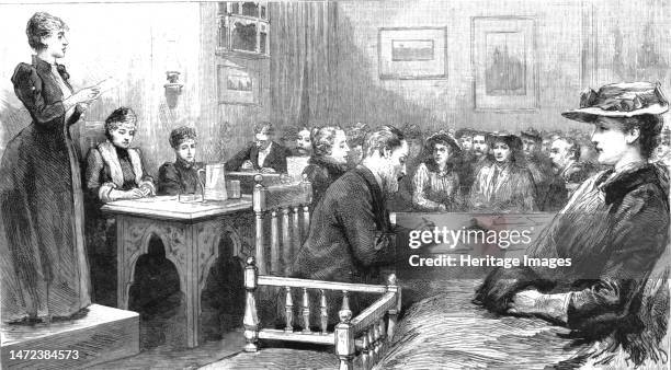 ''Conference of the Women's Franchise League in Russell Square', 1891. From "The Graphic. An Illustrated Weekly Newspaper", Volume 44. July to...
