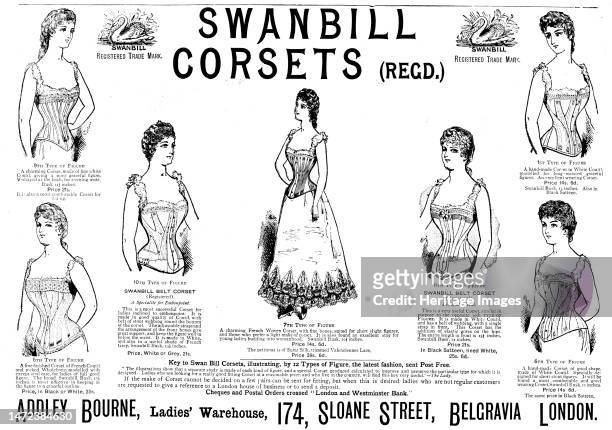 ''Swanbill Corsets', 1890. From "The Graphic. An Illustrated Weekly Newspaper", Volume 42. July to December, 1890. Creator: Unknown.