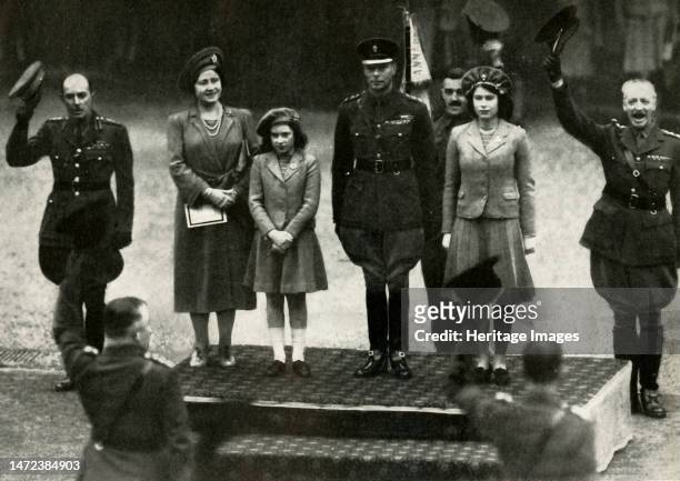 'Her Sixteenth Birthday', 21 April 1942, . King George VI and Queen Elizabeth with daughters Princess Elizabeth and Princess Margaret Rose. 'As...