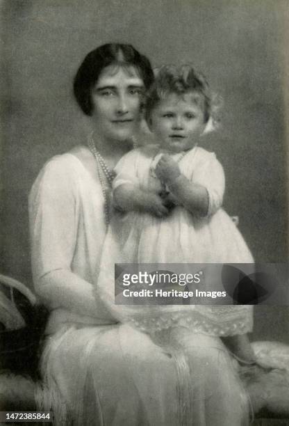 'Mother and Daughter - 1927', 1947. The future Queen Elizabeth II with her mother Queen Elizabeth. From "Princess Elizabeth: The Illustrated Story of...
