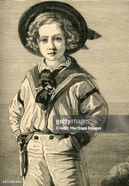 'The Prince of Wales at the Age of Six', 1840s, . Queen Victoria's son, the future King Edward VII, in a sailor suit. From "The Queen's Resolve and...