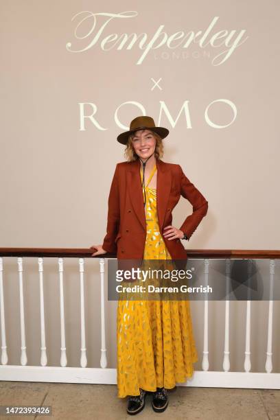Arizona Muse attends the launch party of Temperley X Romo on March 09, 2023 in London, England.