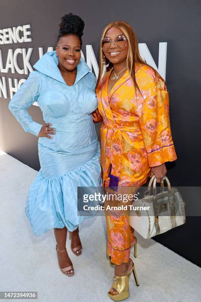 Amber Riley and Mona Scott Young attend the 2023 ESSENCE Black Women In Hollywood Awards at Fairmont Century Plaza on March 09, 2023 in Los Angeles,...
