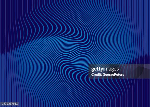 blue halftone pattern, abstract background of rippled, wavy lines - ying yang stock illustrations