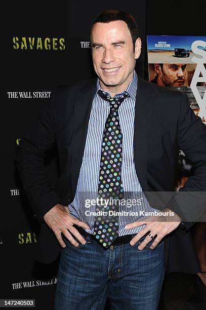 Actor John Travolta attends the "Savages" New York premiere at SVA Theater on June 27, 2012 in New York City.