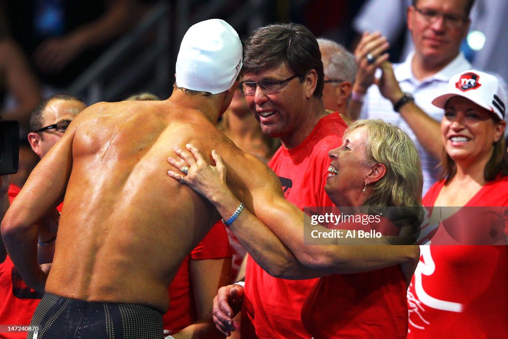 Matt Gevers Matt Grevers celebrates with his dad Ed and mom Anja after he won the ...