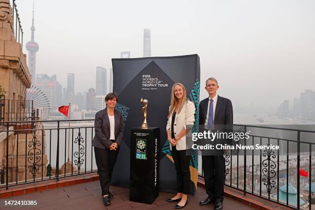 Manager of Australian Women's Football Development Project Debbie Fisher, retired Australian soccer player Grace Gill and Australian Ambassador to...