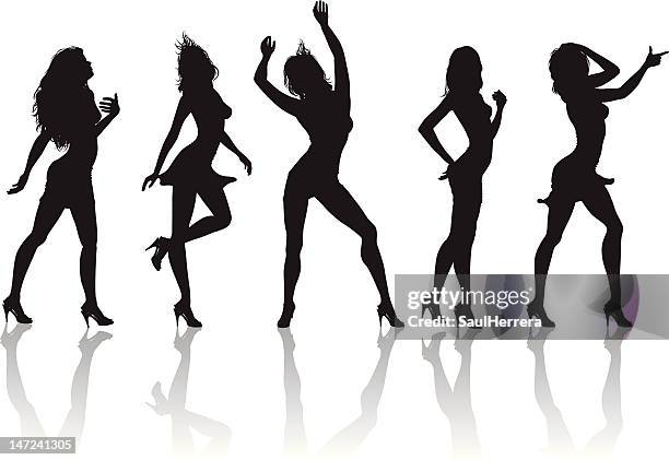 top models posing - sensuality stock illustrations