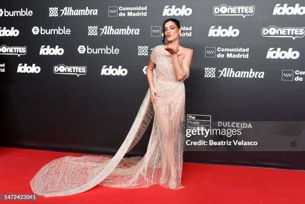 Dulceida attends the "Idolo" Awards 2023 at Gran Teatro Caixabank Príncipe Pío on March 09, 2023 in Madrid, Spain.