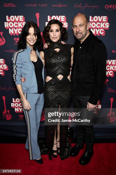 Joyce Varvatos, Gina Gershon and John Varvatos appear at the Seventh Annual LOVE ROCKS NYC Benefit Concert for God’s Love We Deliver at Beacon...