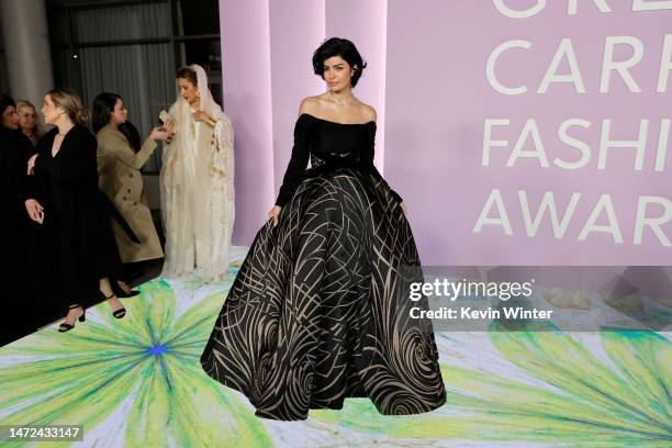 Mila Al Zahrani attends the 2023 Green Carpet Fashion Awards at NeueHouse Hollywood on March 09, 2023 in Hollywood, California.