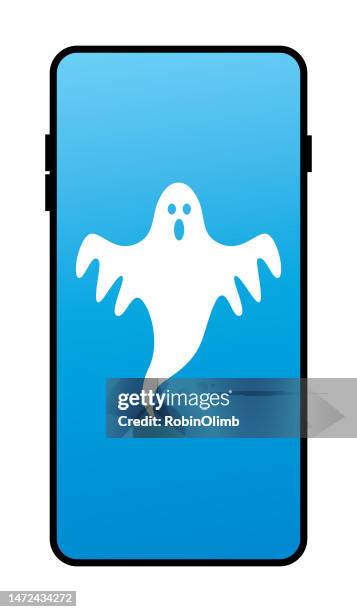 ghosting smart phone icon - ghost icon vector stock illustrations