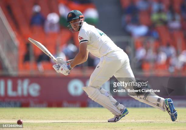 Cameron Green of Australia bats during day two of the Fourth Test match in the series between India and Australia at Narendra Modi Stadium on March...