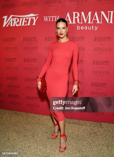 Alessandra Ambrosio attends Variety Makeup Artistry Dinner with Armani Beauty at Ardor on March 09, 2023 in West Hollywood, California.