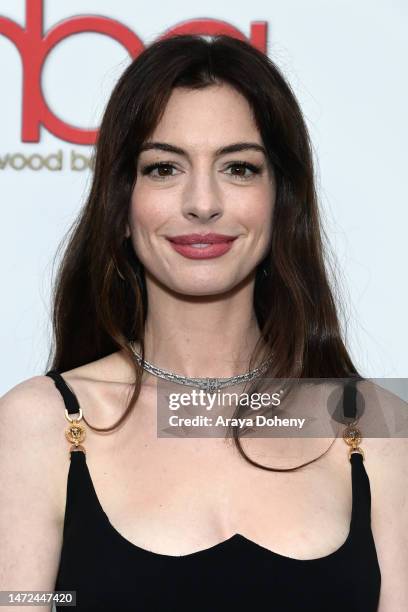 Anne Hathaway attends the 8th Annual Hollywood Beauty Awards at Taglyan Complex on March 09, 2023 in Los Angeles, California.