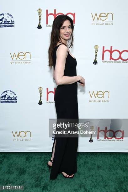 Anne Hathaway attends the 8th Annual Hollywood Beauty Awards at Taglyan Complex on March 09, 2023 in Los Angeles, California.
