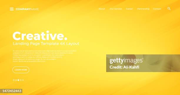 4k landing page template - abstract dynamic, modern, futuristic, multi colored, simple for website template background - yellow backdrop stock illustrations