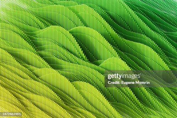 digitally generated image of isometric data chart - tecnología verde fotografías e imágenes de stock